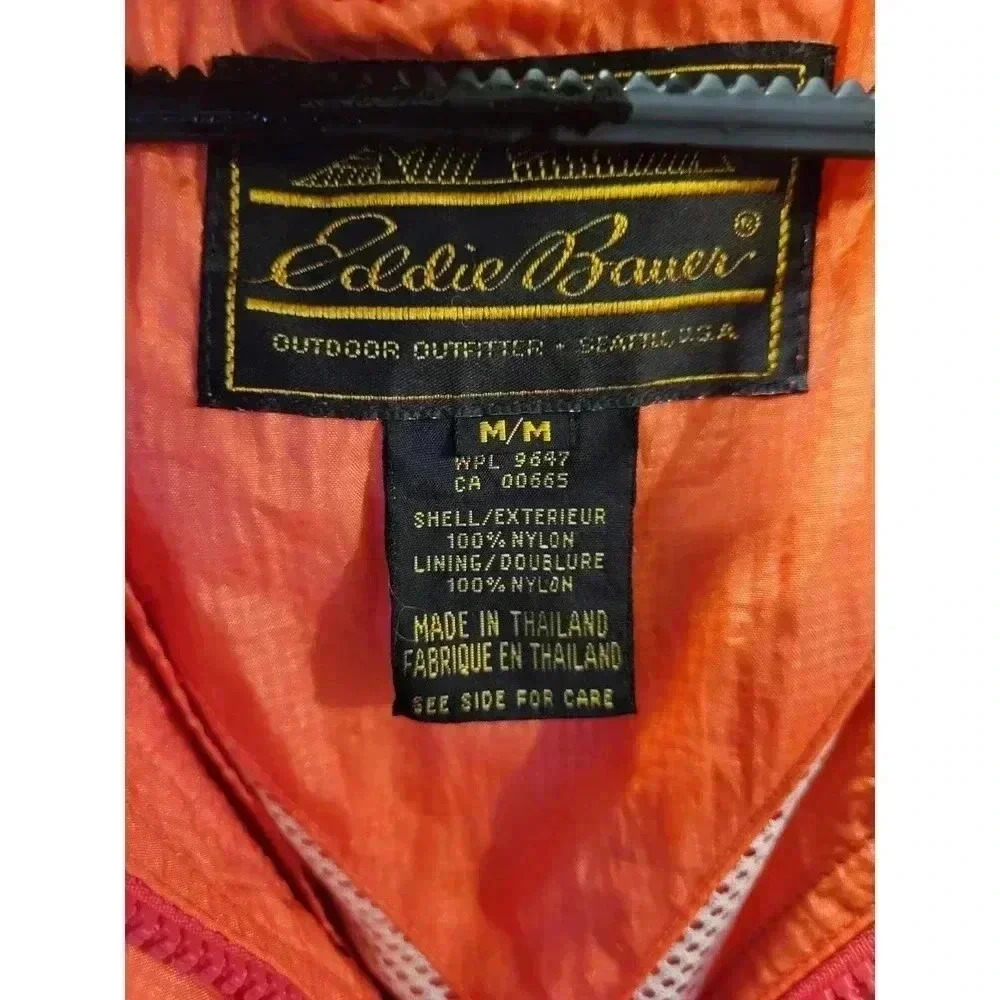 Vintage Eddie Bauer Red Drawstring Raincoat Size M 1B - Picture 7 of 9
